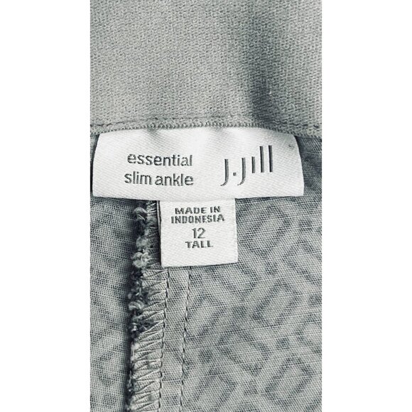 J Jill Essential Slim Ankle Pull On Pants Size 12T Black Geometric Pattern - Picture 8 of 10